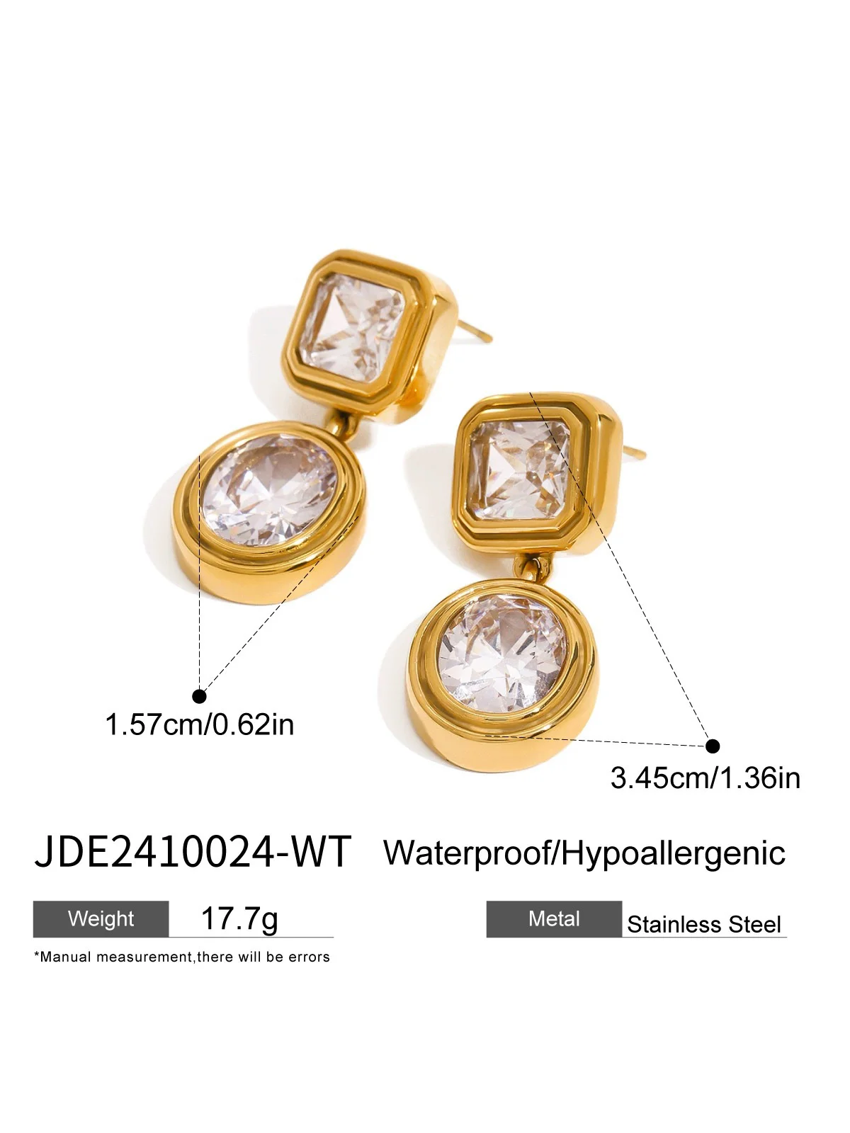 Zircon High-end Light Luxury Titanium Steel Earrings