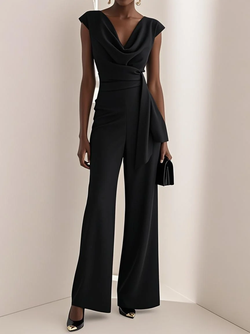 Green Regular Fit Ruched Urban Jumpsuit