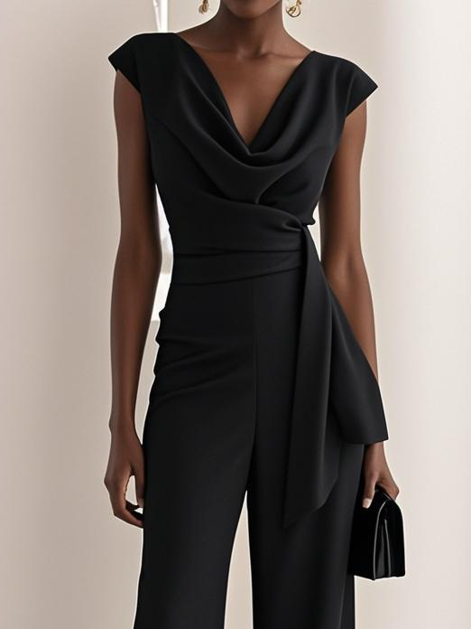 Green Regular Fit Ruched Urban Jumpsuit