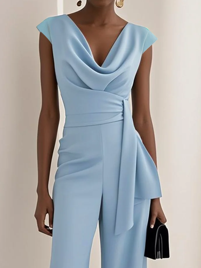 Green Regular Fit Ruched Urban Jumpsuit