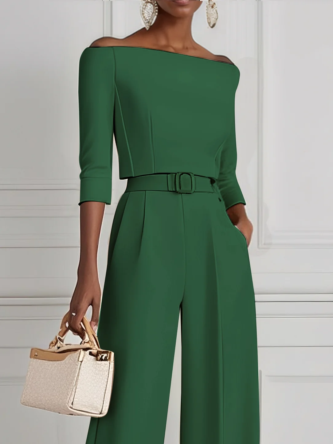 White Off The Shoulder Urban Jumpsuit