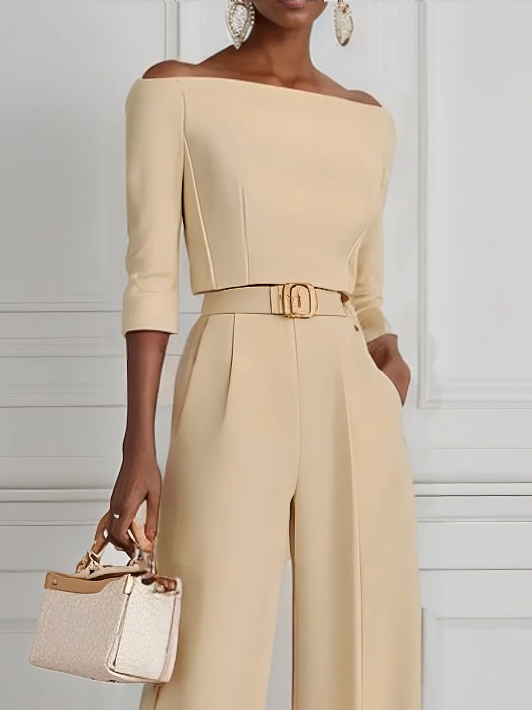 White Off The Shoulder Urban Jumpsuit