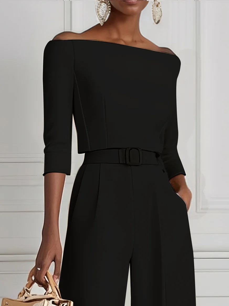 White Off The Shoulder Urban Jumpsuit