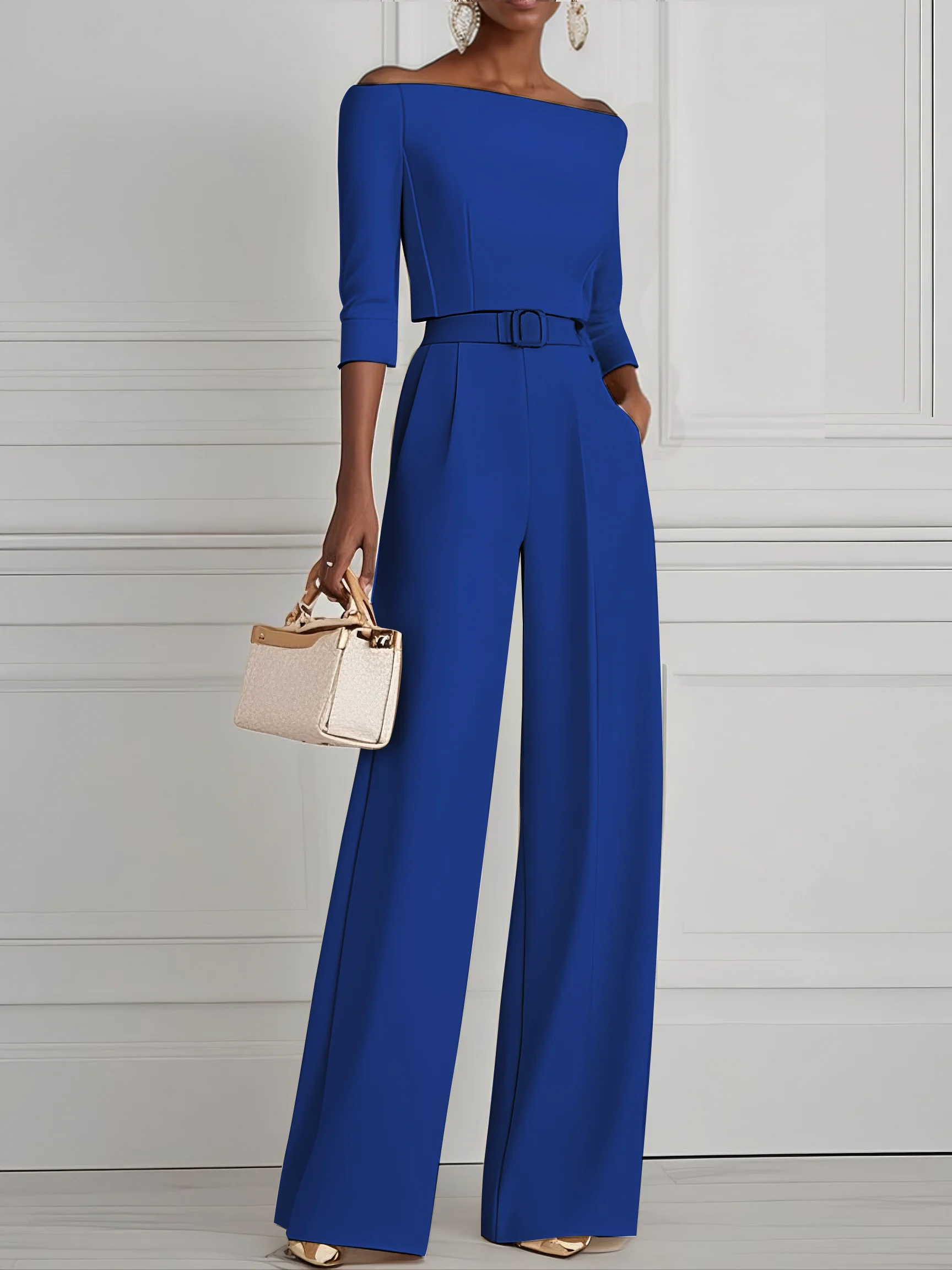 White Off The Shoulder Urban Jumpsuit