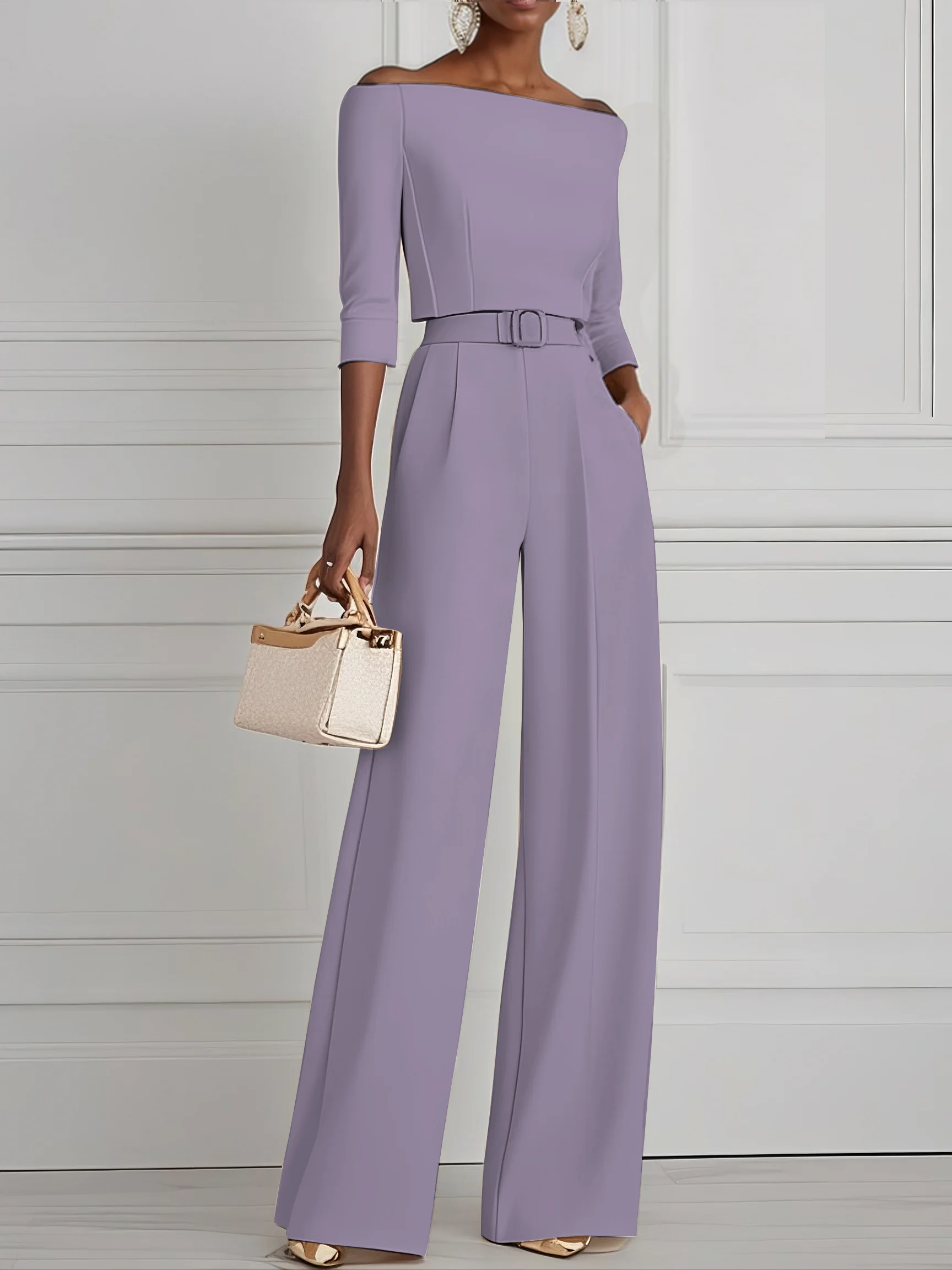 White Off The Shoulder Urban Jumpsuit