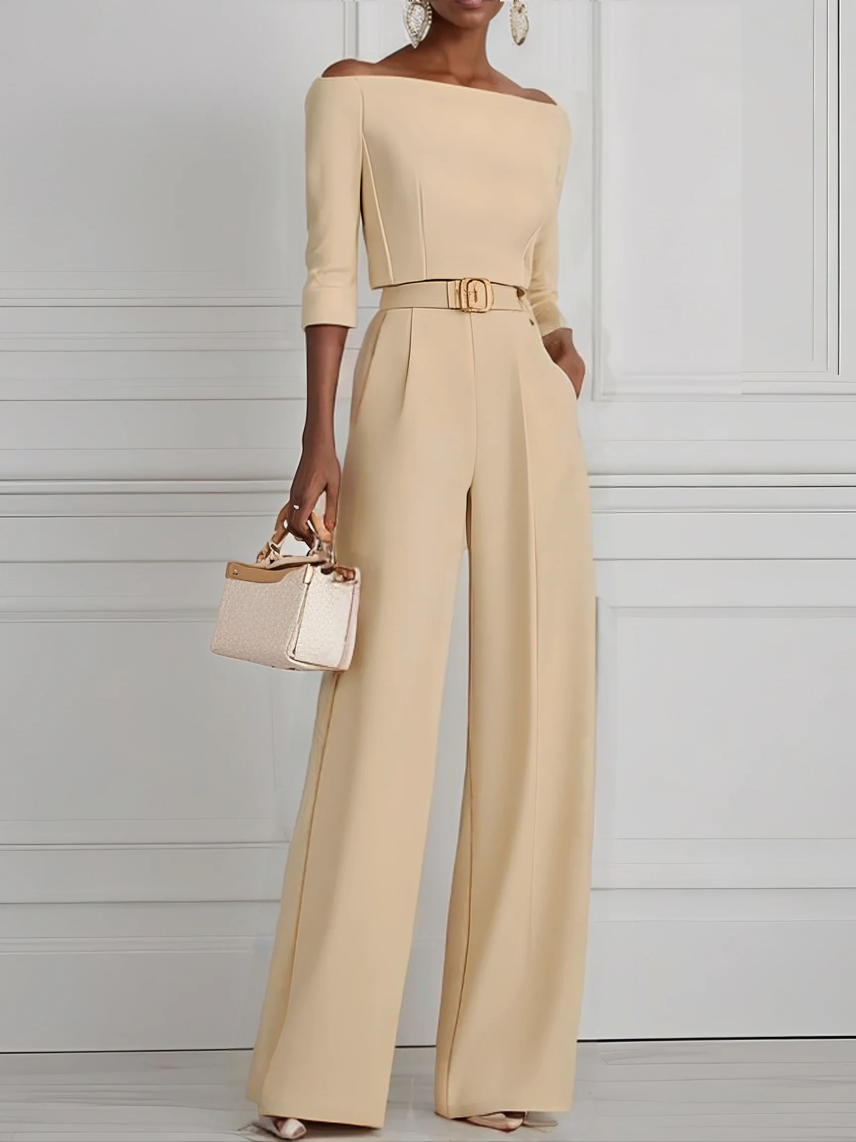 White Off The Shoulder Urban Jumpsuit