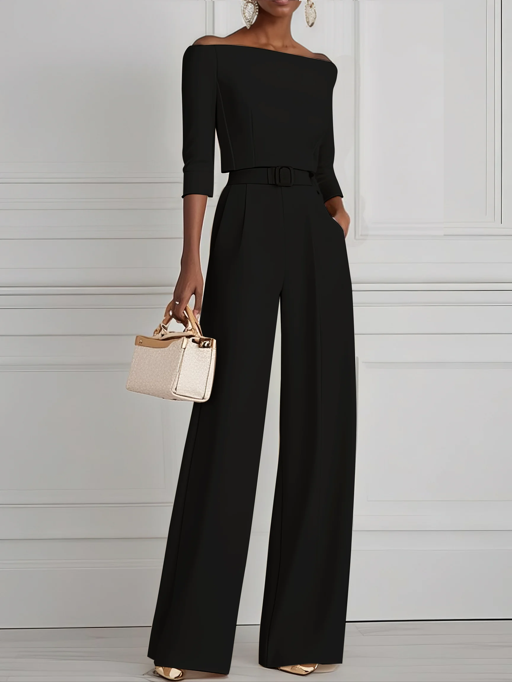 White Off The Shoulder Urban Jumpsuit