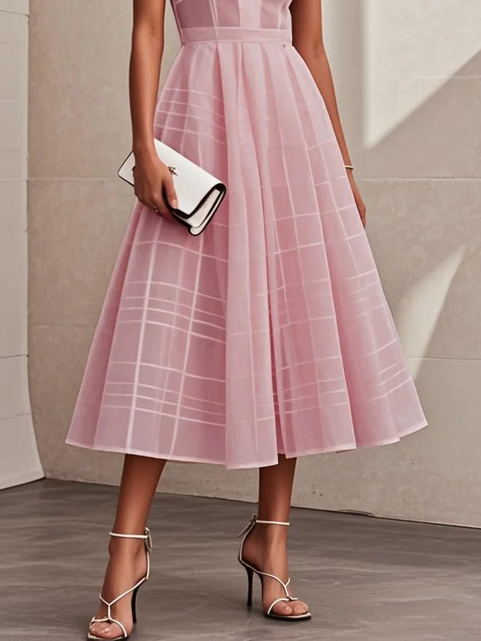 White Shirt Dress Shirt Collar Sleeveless A-Line Midi Dress