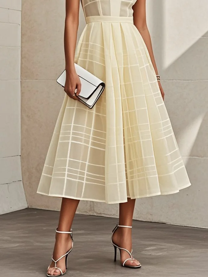 White Shirt Dress Shirt Collar Sleeveless A-Line Midi Dress