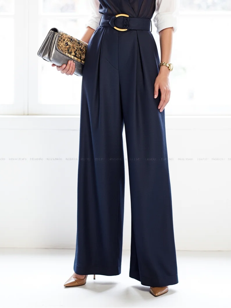 Women Purplish blue Applique Metal Shawl Collar Half Sleeve Regular Sleeve Urban Jumpsuit
