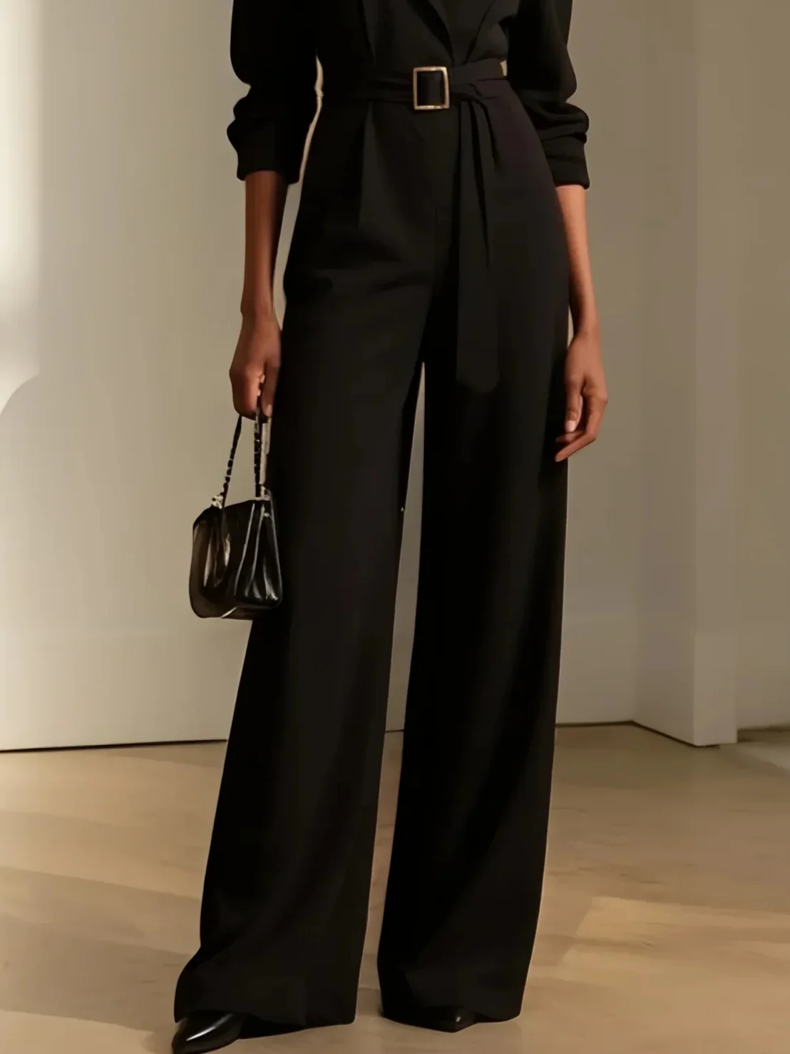 Women Black Mesh Shawl Collar Long Sleeve Dressy Jumpsuit