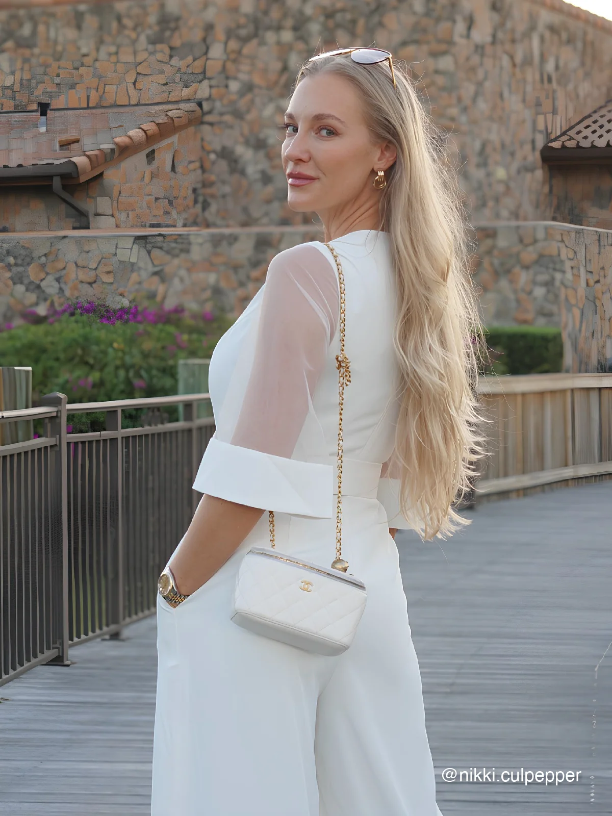 White Mesh V Neck Half Sleeve Plain Wide-Leg Jumpsuit With Belt