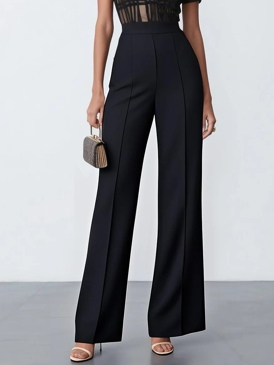 Women Black V Neck Short Sleeve Dressy Jumpsuit