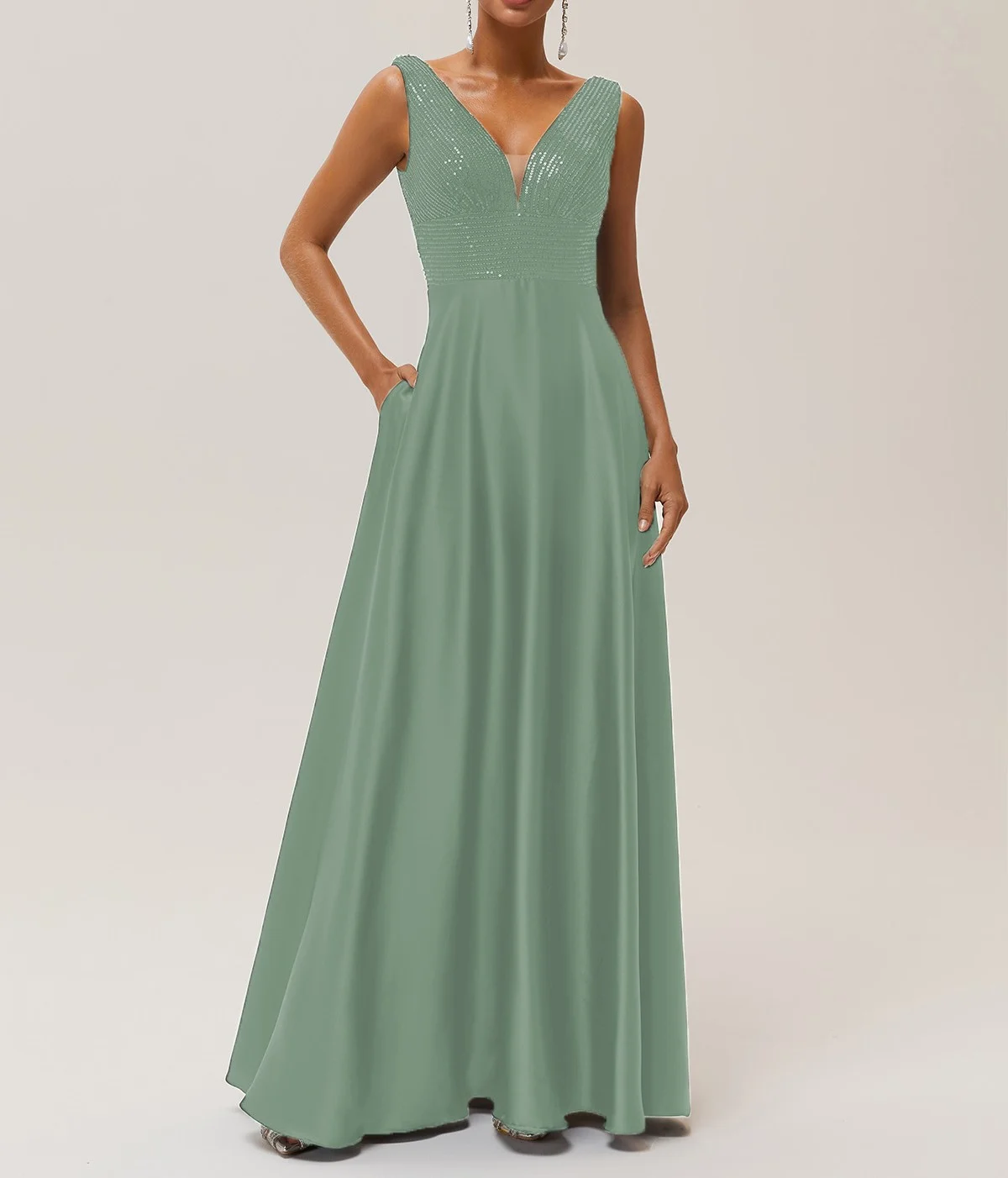 Purplish Blue Sequin A-Line Gown Satin Mother of the Bride or Groom Dress
