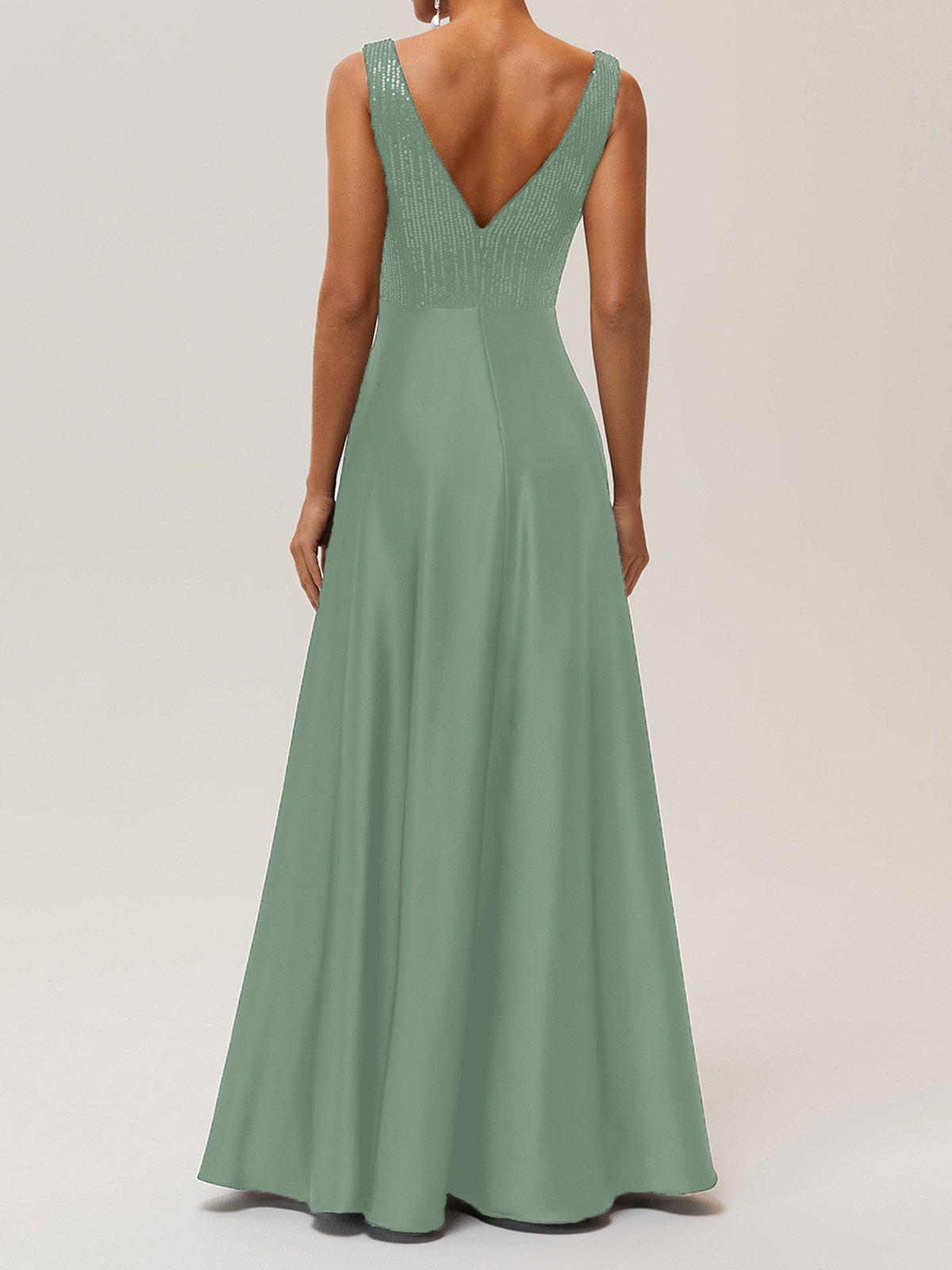 Purplish Blue Sequin A-Line Gown Satin Mother of the Bride or Groom Dress