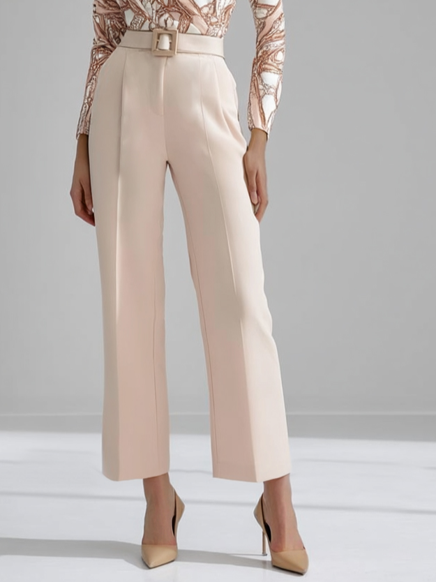 Women Apricot Printing Asymmetrical Long Sleeve Dressy Jumpsuit