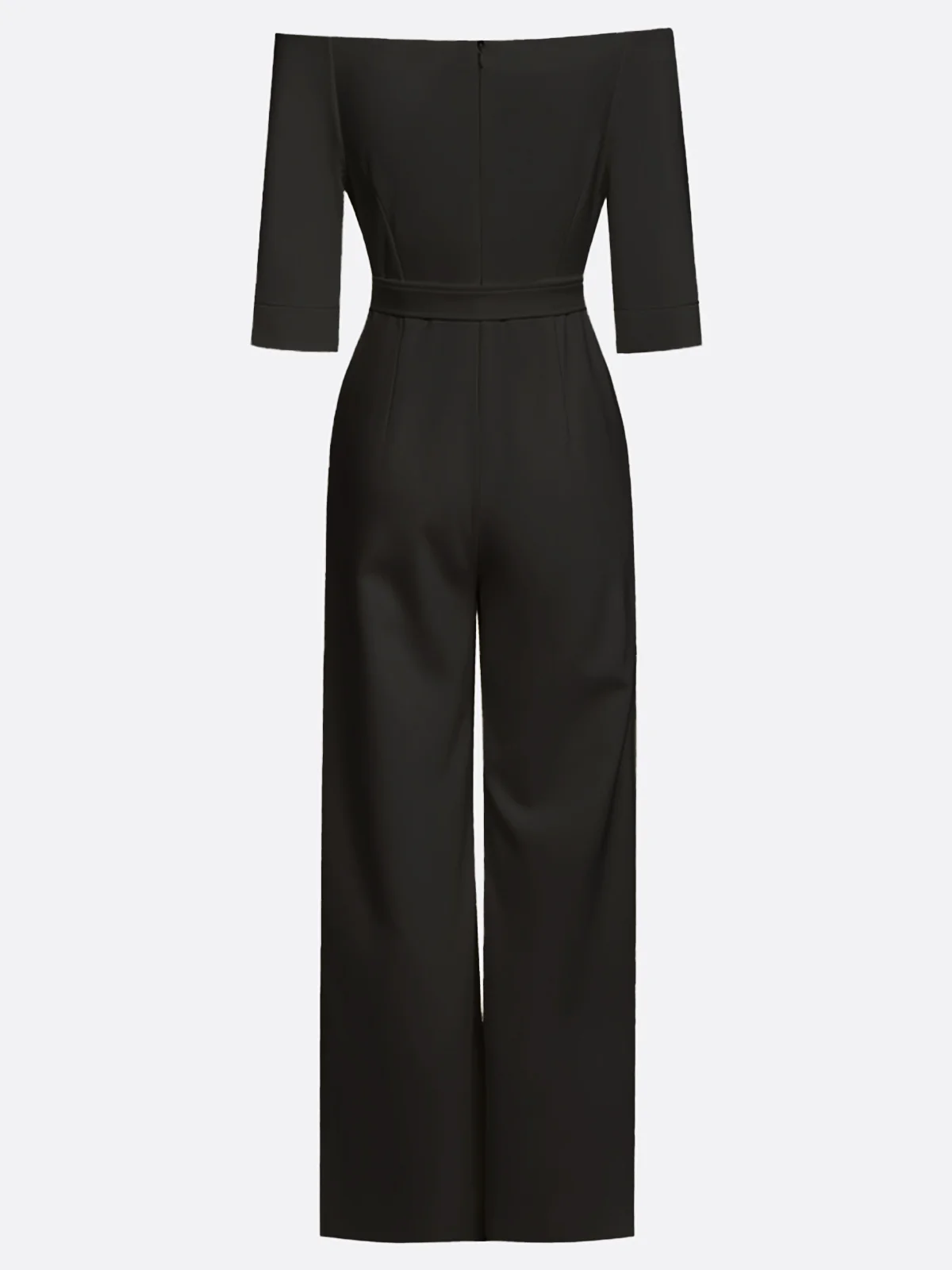 Women White Off The Shoulder Half Sleeve Dressy Jumpsuit