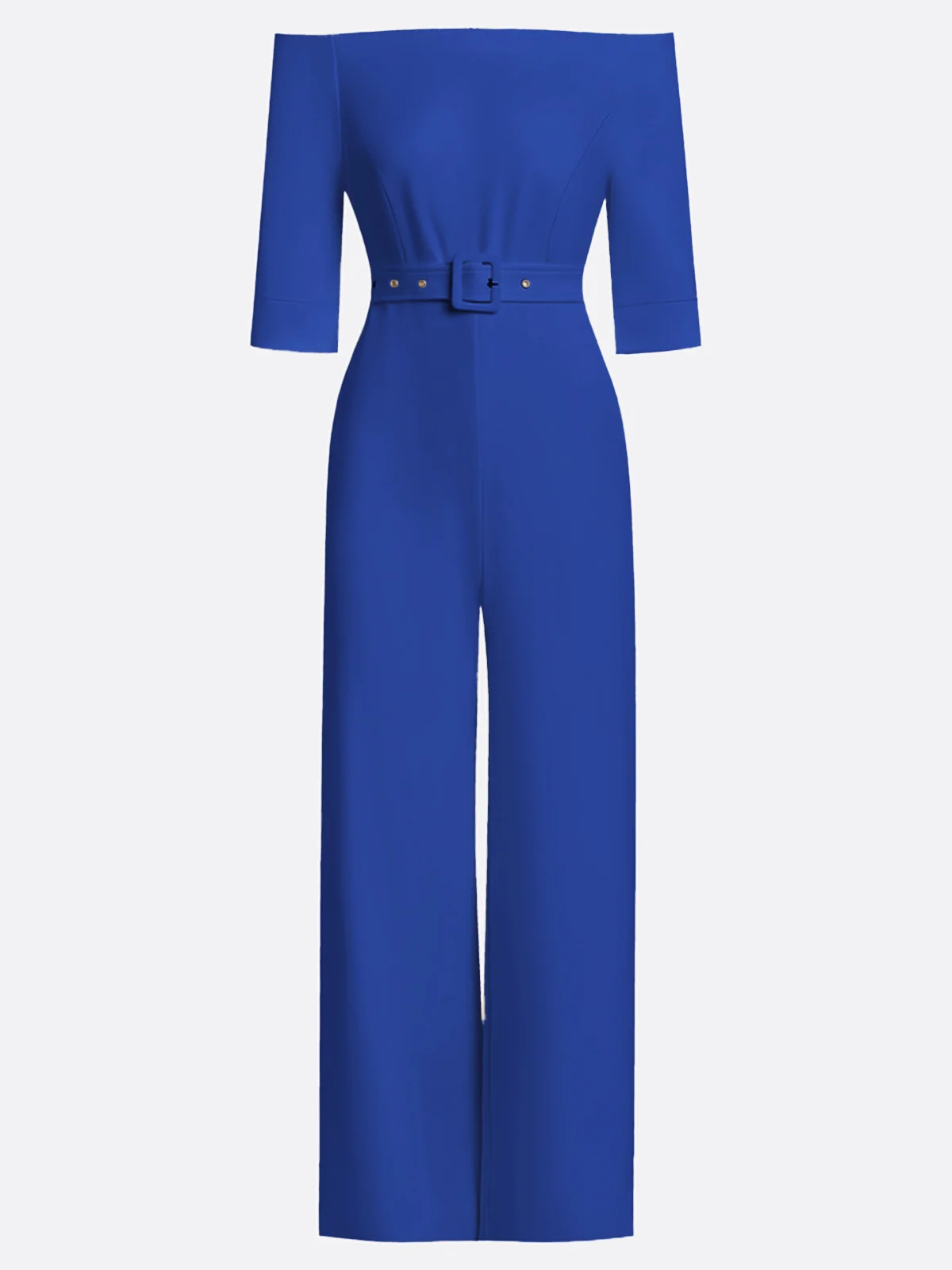 Women White Off The Shoulder Half Sleeve Dressy Jumpsuit