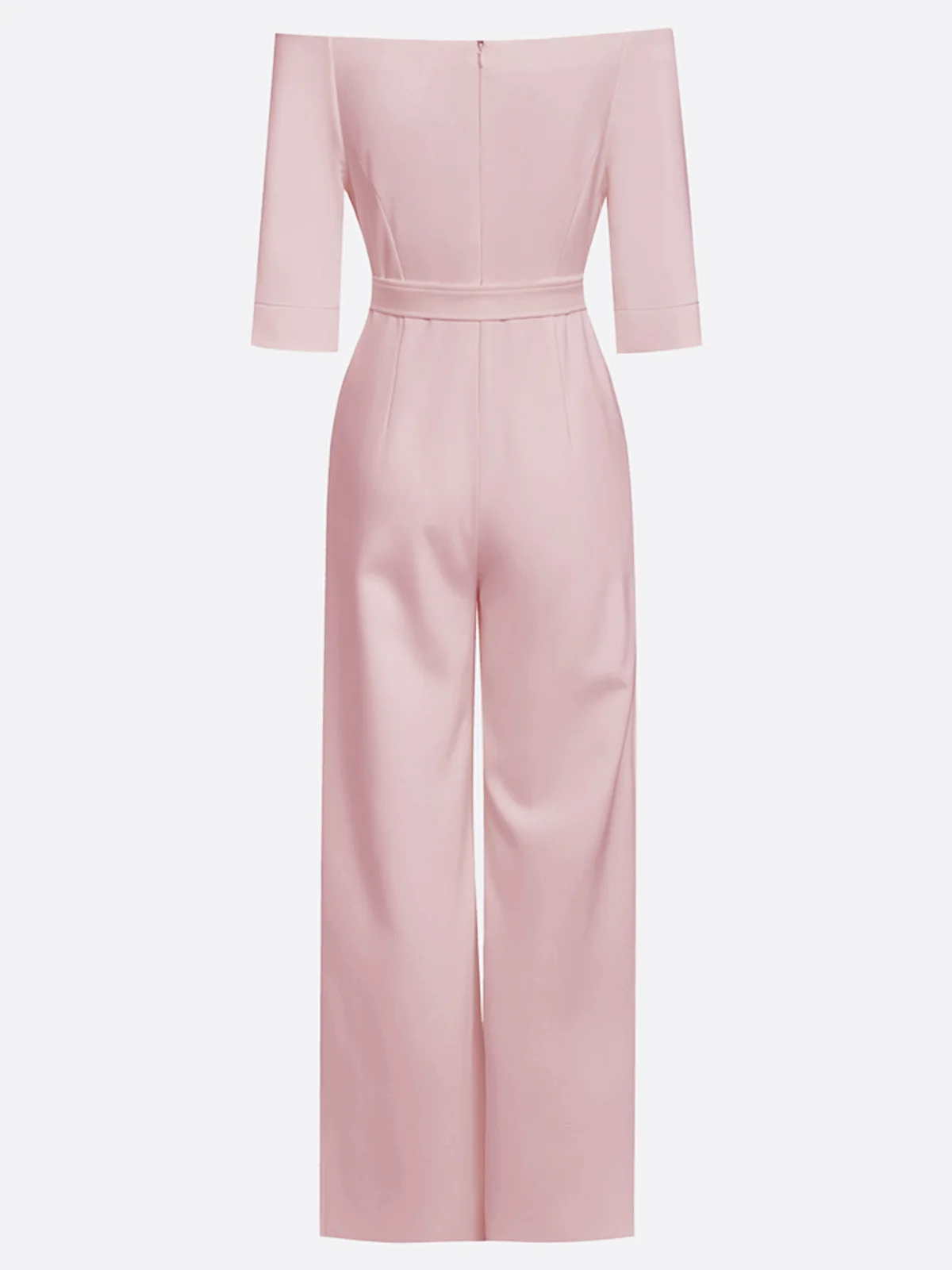 Women White Off The Shoulder Half Sleeve Dressy Jumpsuit