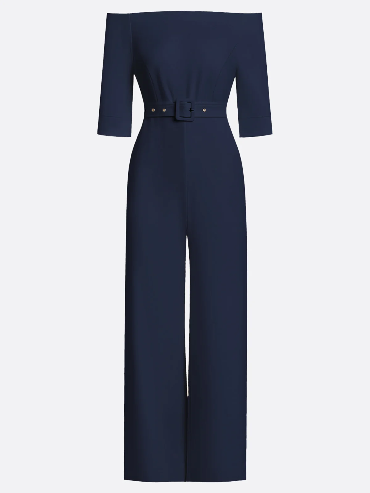 Women White Off The Shoulder Half Sleeve Dressy Jumpsuit