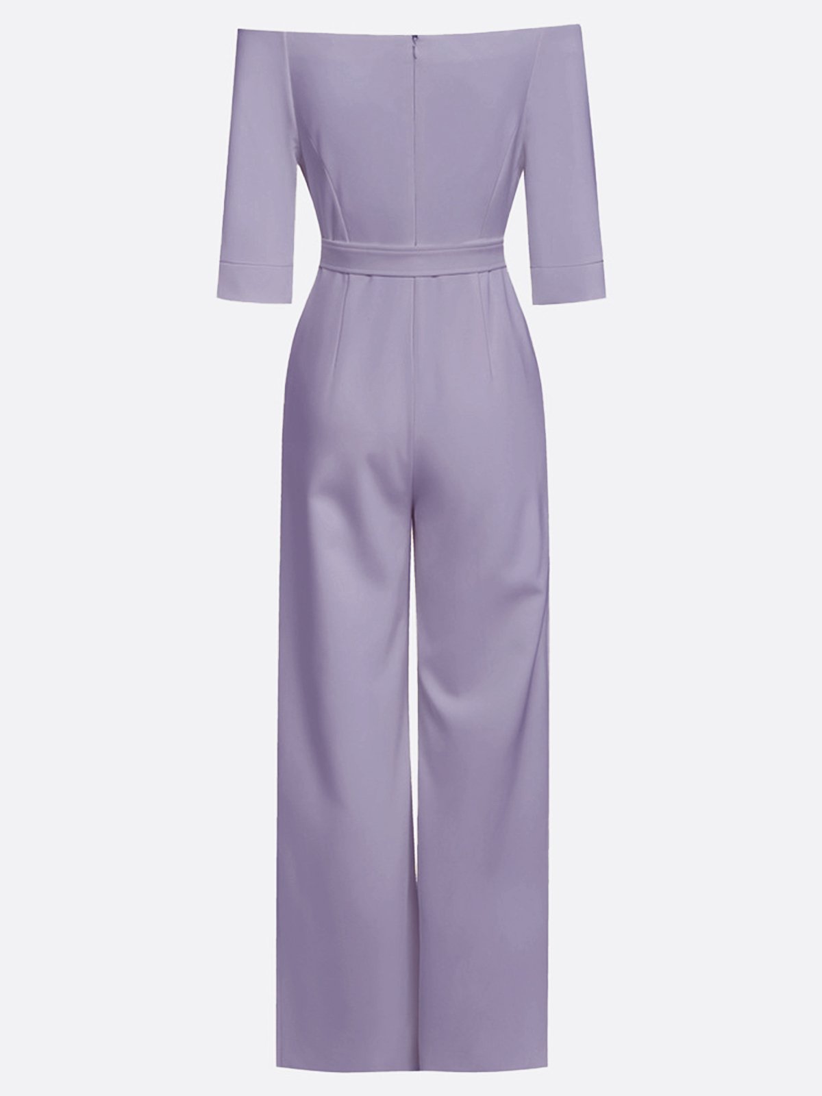 Women White Off The Shoulder Half Sleeve Dressy Jumpsuit