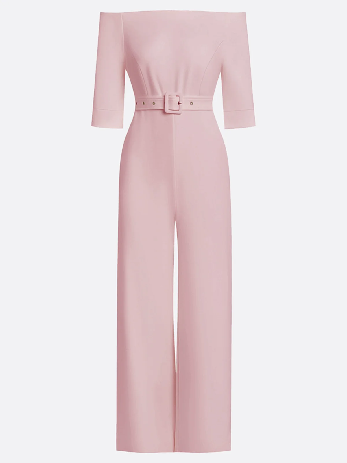 Women White Off The Shoulder Half Sleeve Dressy Jumpsuit