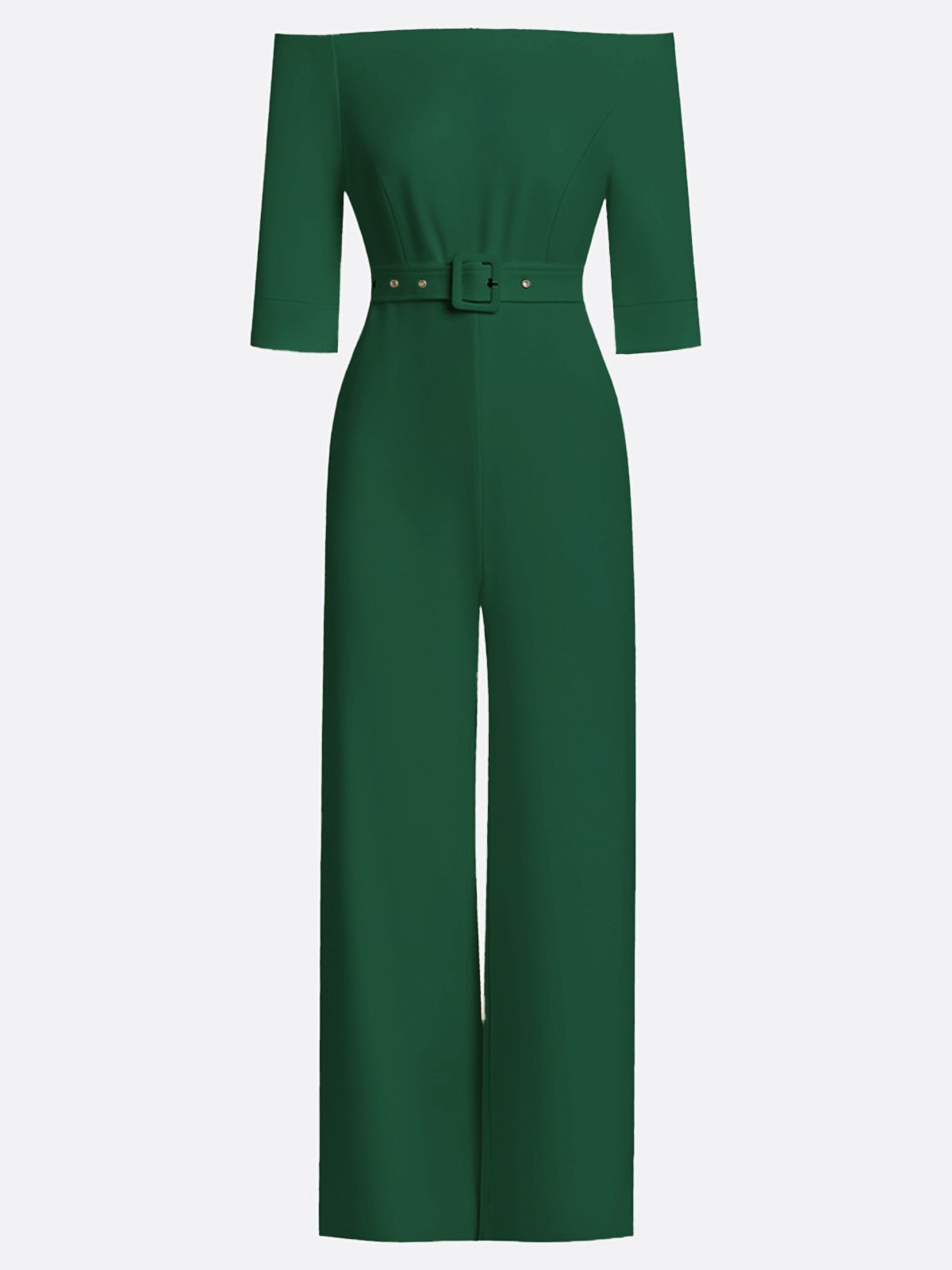 Women White Off The Shoulder Half Sleeve Dressy Jumpsuit