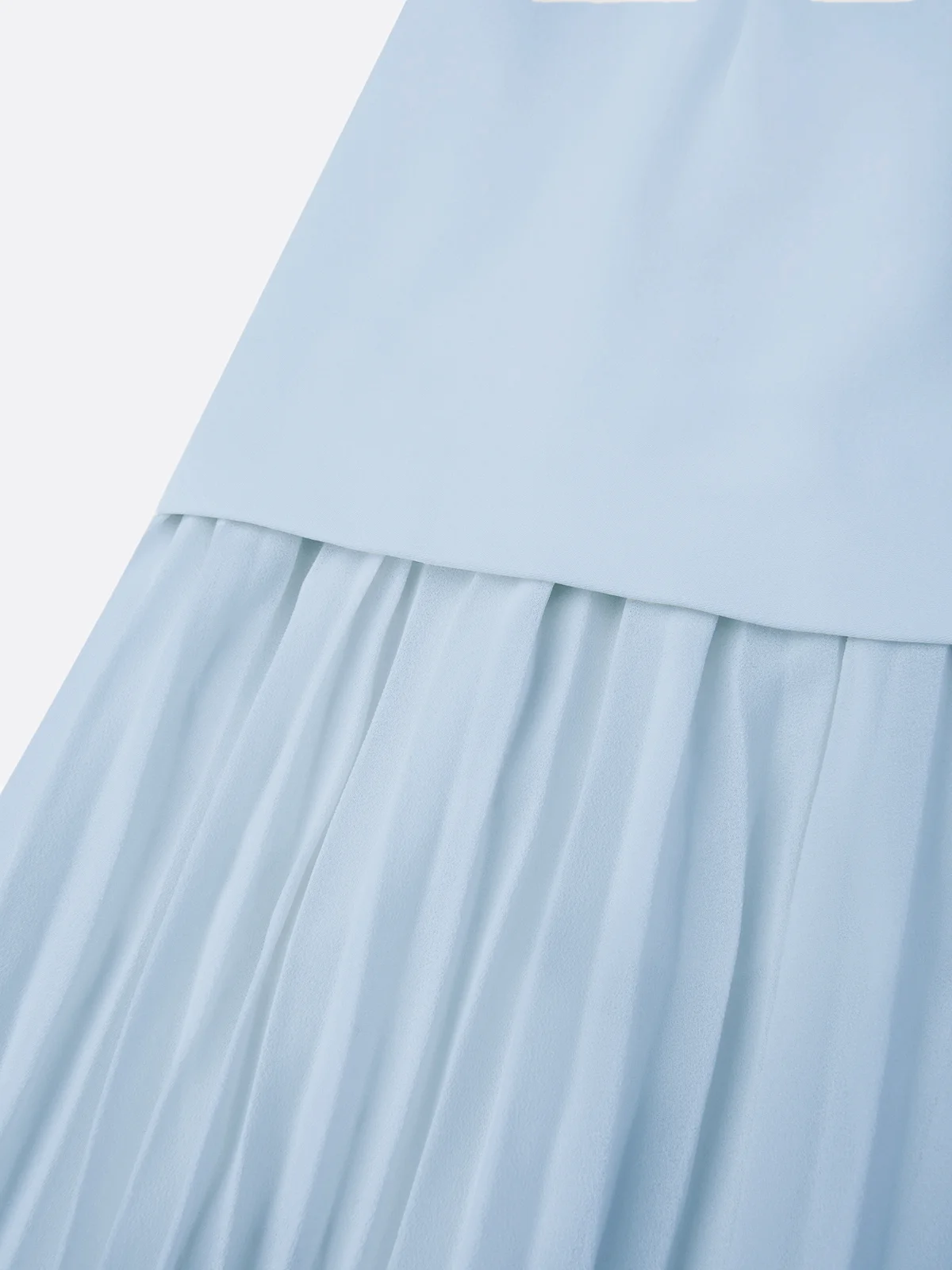 Off White Pleated Classic Boat Neck Sleeveless A-Line Maxi Dress