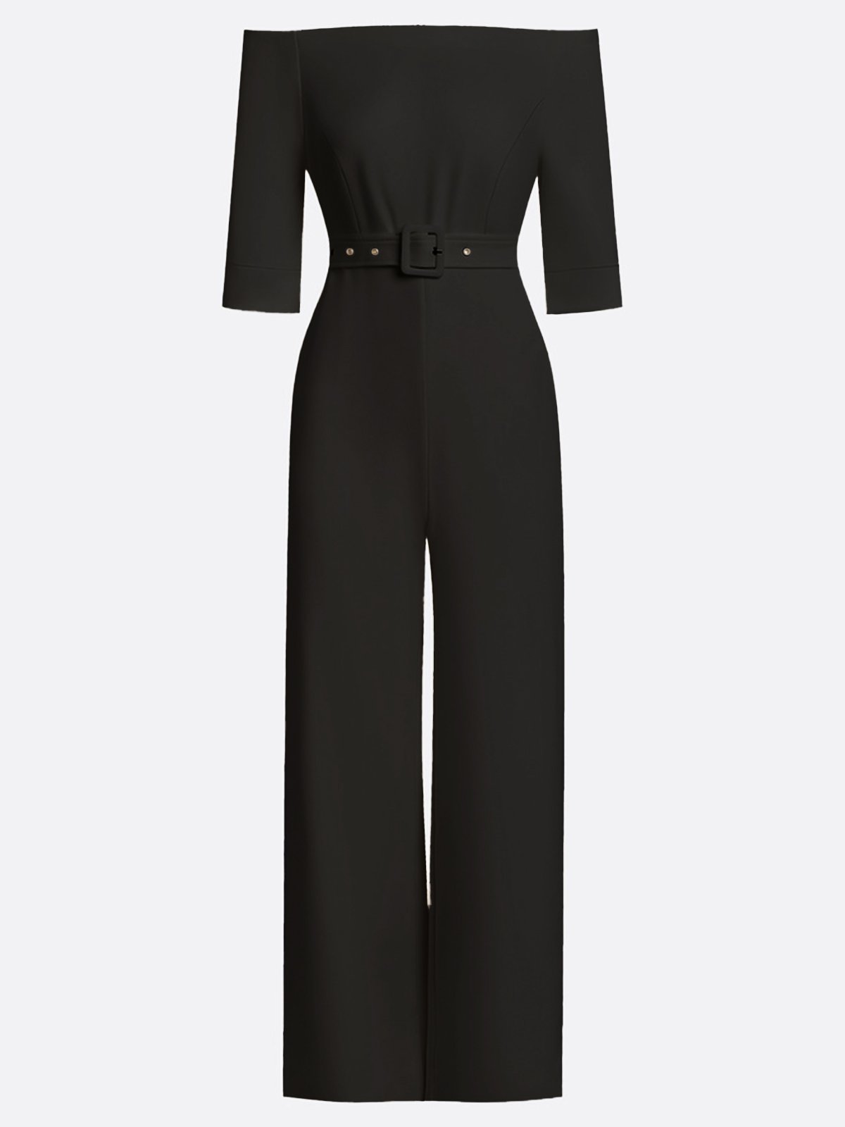 Women White Off The Shoulder Half Sleeve Dressy Jumpsuit