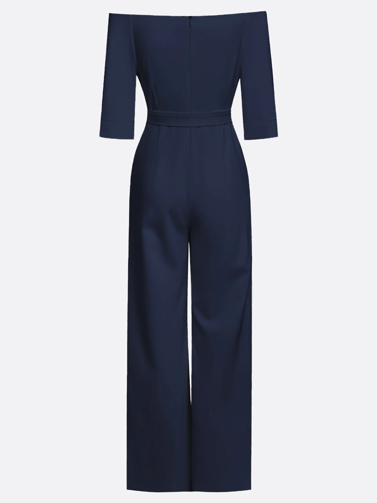 Women White Off The Shoulder Half Sleeve Dressy Jumpsuit
