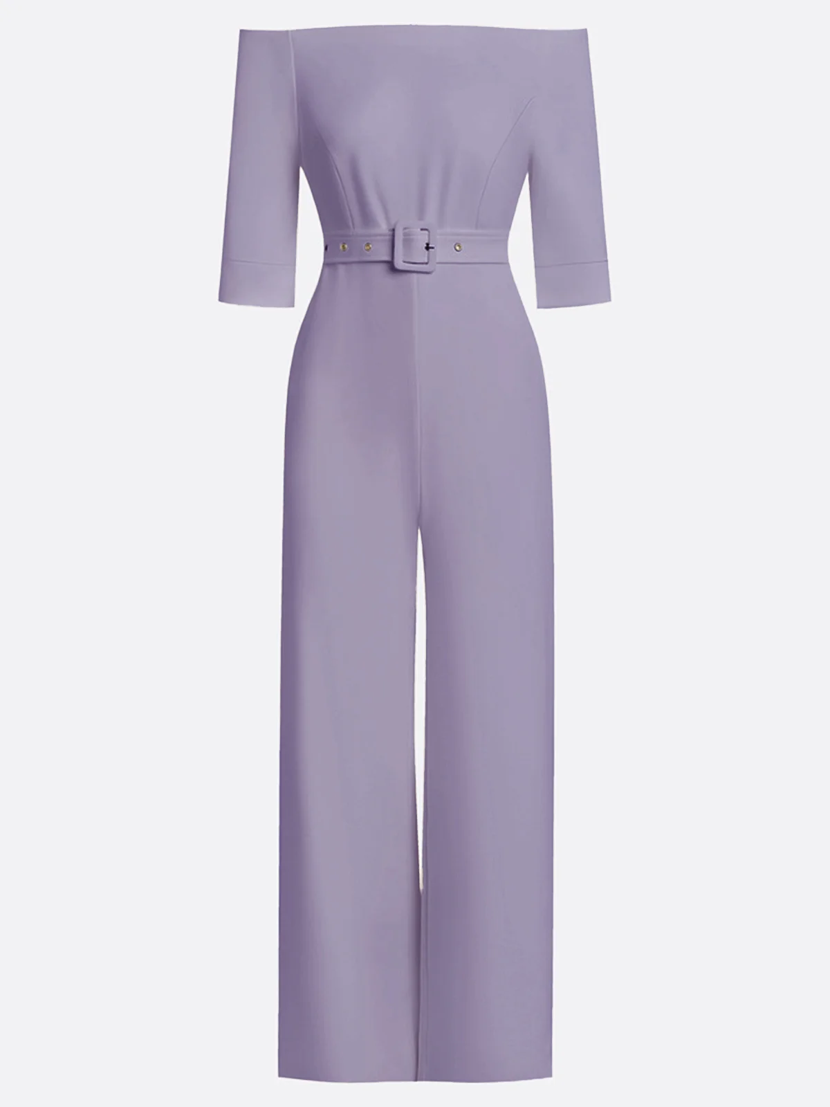 Women White Off The Shoulder Half Sleeve Dressy Jumpsuit