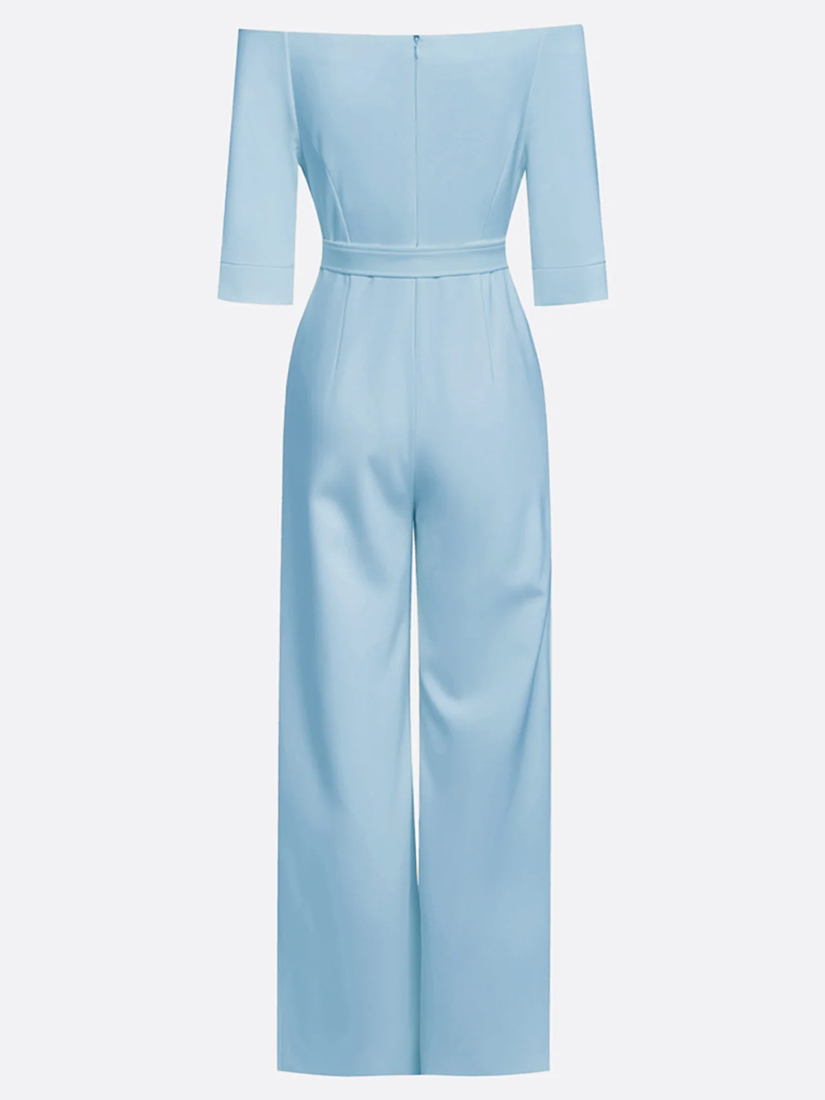 Women White Off The Shoulder Half Sleeve Dressy Jumpsuit
