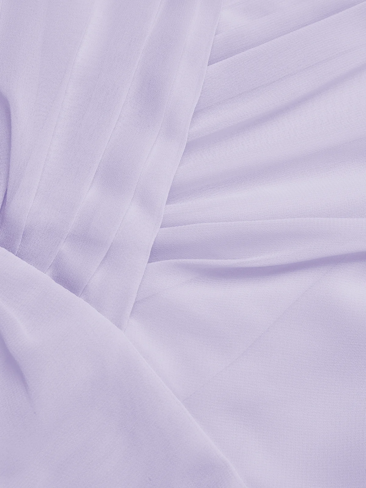 Purplish Blue Shirred Ruched Chiffon Lotus Leaf Collar Cap Sleeve Ruffle Sleeve Mermaid Midi Dress