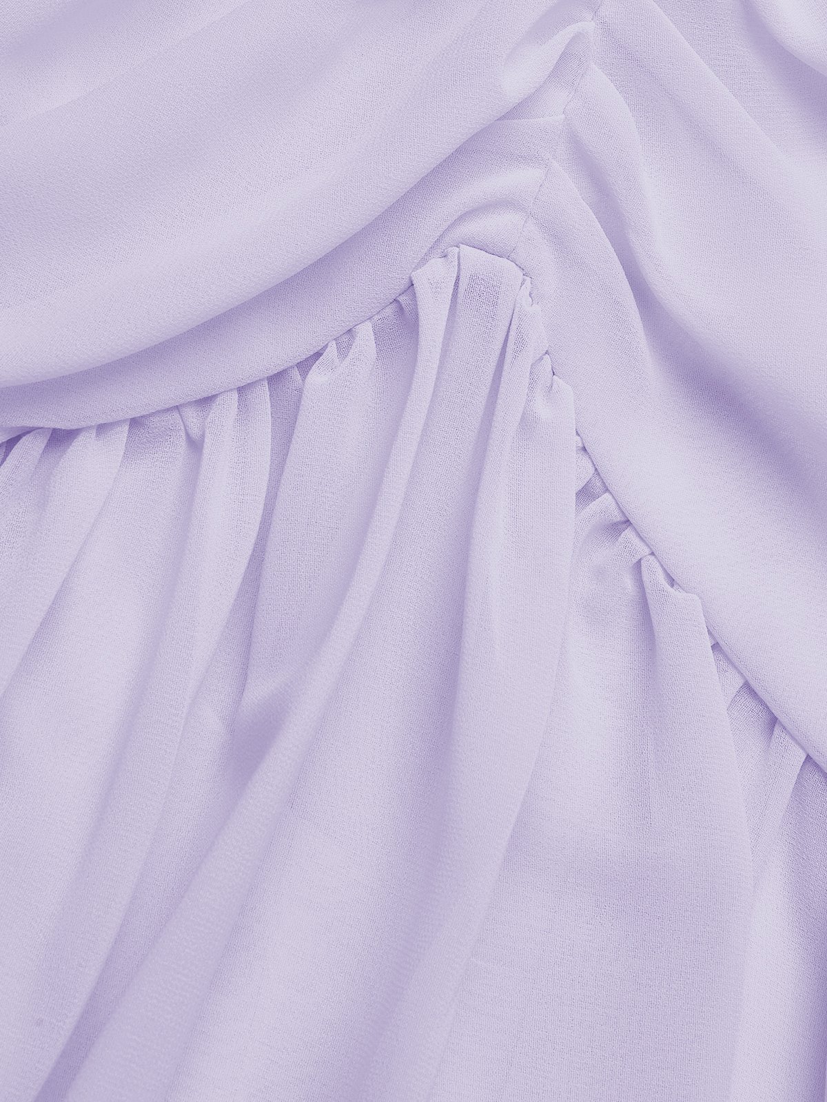 Purplish Blue Shirred Ruched Chiffon Lotus Leaf Collar Cap Sleeve Ruffle Sleeve Mermaid Midi Dress