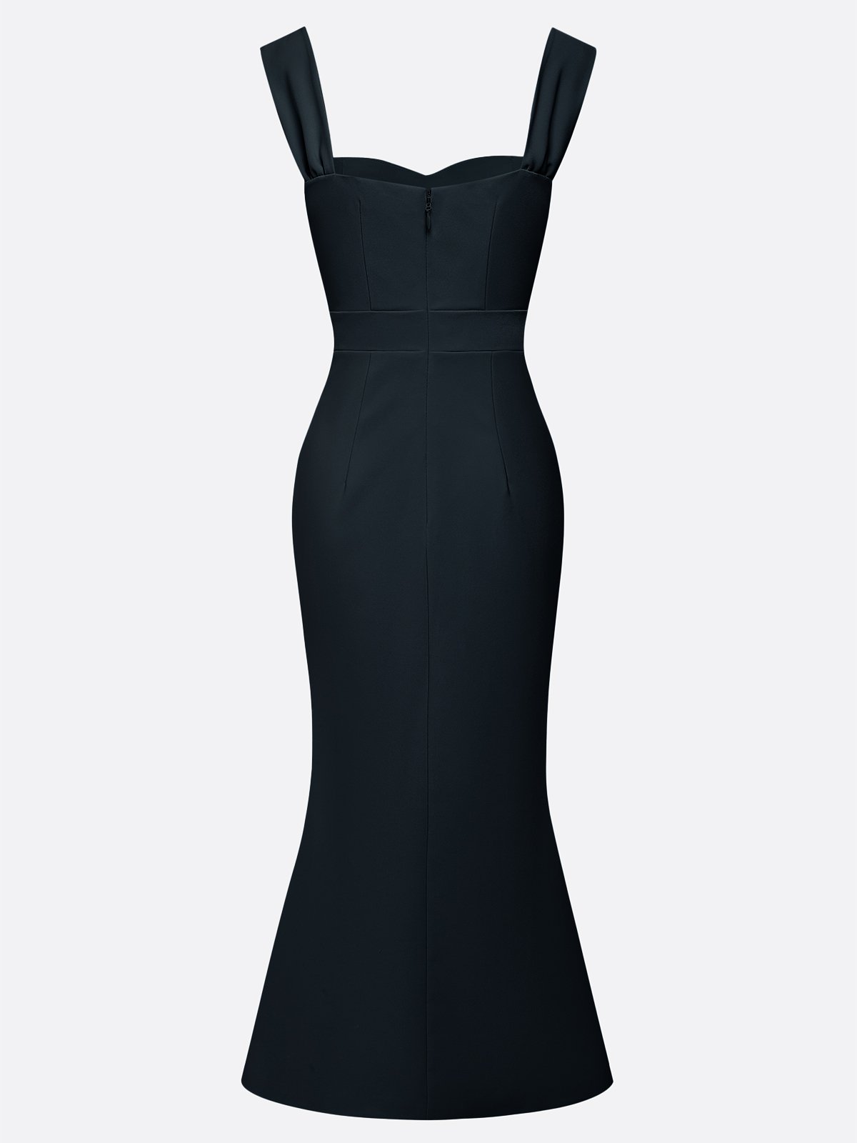 Light Blue Bow Lace Sweetheart Neckline Mermaid Maxi Dress
