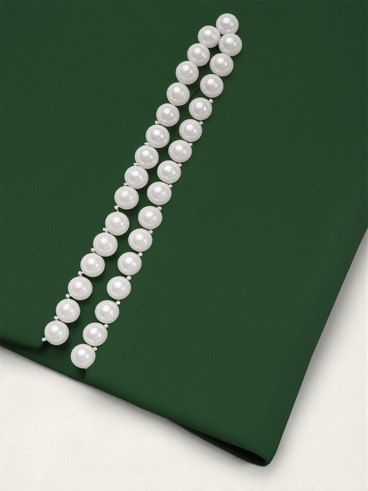 White Imitation Pearls Classic Crew Neck Half Sleeve Sheath Midi Dress