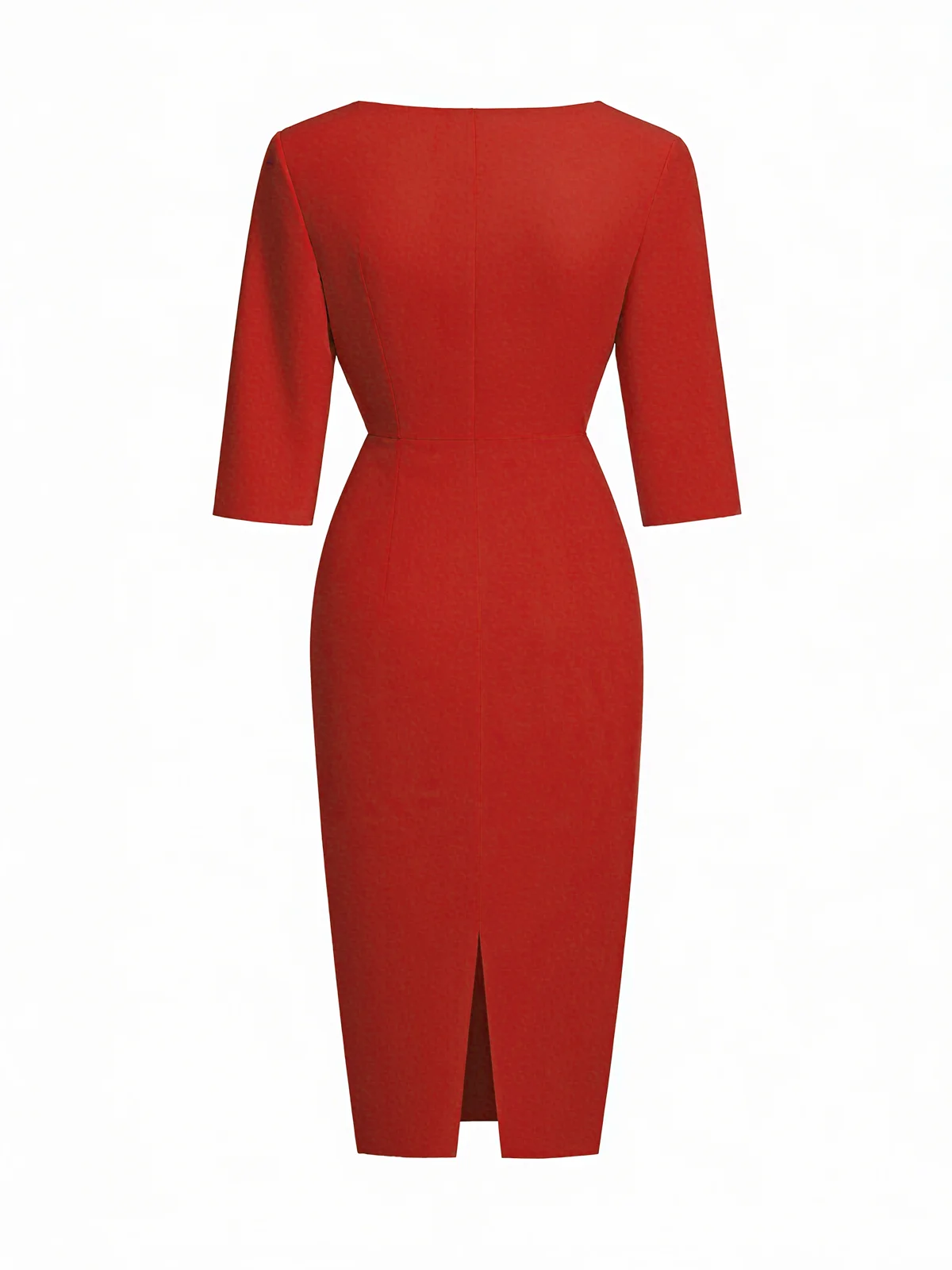 White Imitation Pearls Classic Crew Neck Half Sleeve Sheath Midi Dress
