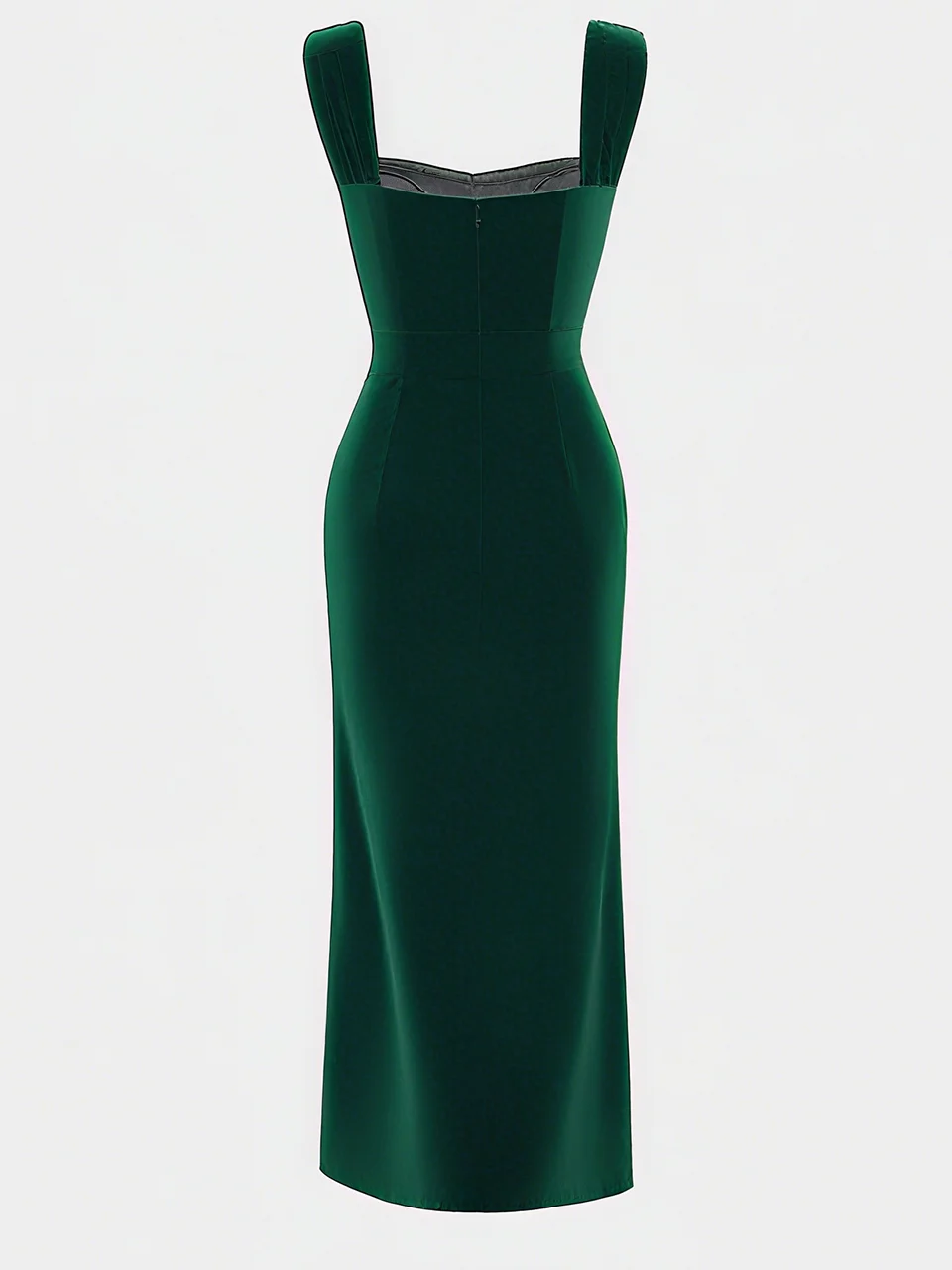 Green Lace Bow Sleeveless Mermaid Maxi Velvet Dress