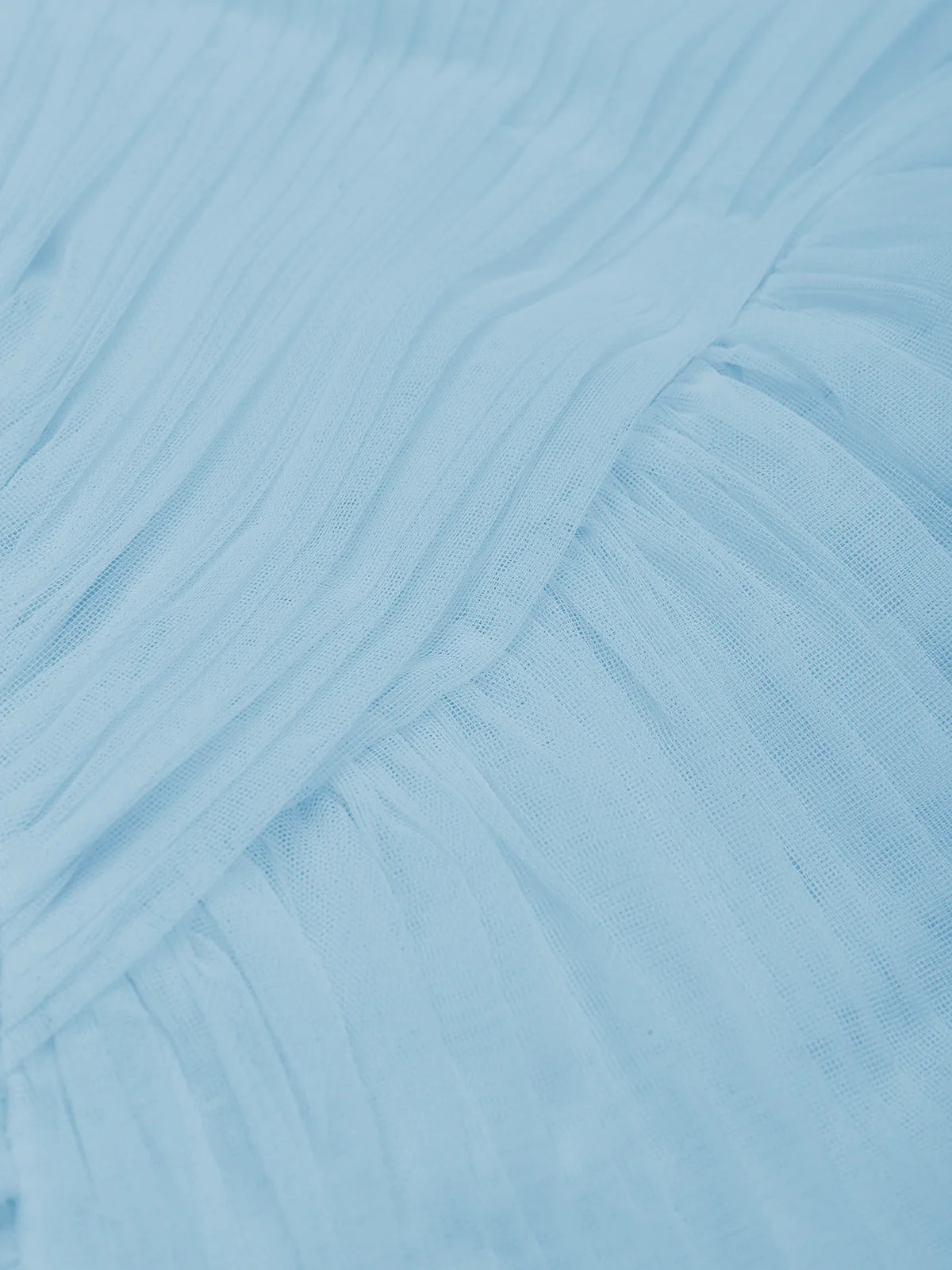 Light Blue Ruched Slit Tulle Strapless Sleeveless Sheath Gown Dress