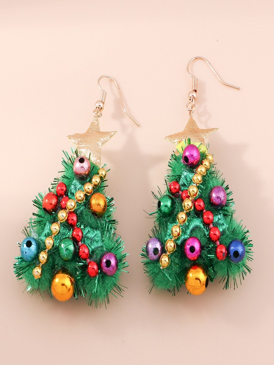 Christmas Colorful Diy Jewelry Christmas Tree Bell Elk Earrings Personality Felt Earrings