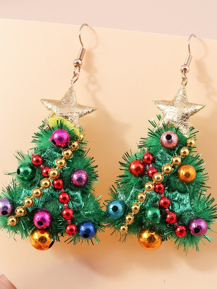 Christmas Colorful Diy Jewelry Christmas Tree Bell Elk Earrings Personality Felt Earrings