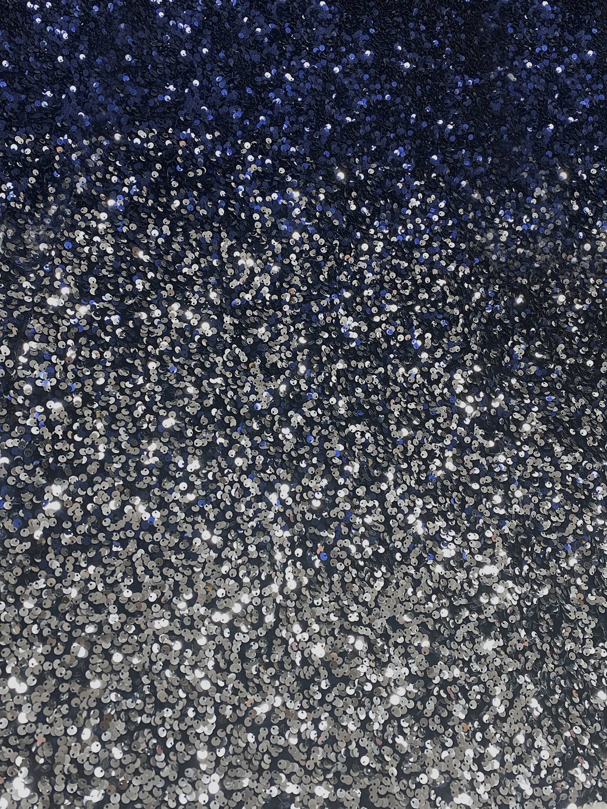 Navy Blue Ombre Sequin Deep V Neck Sleeveless Sheath Maxi Dress