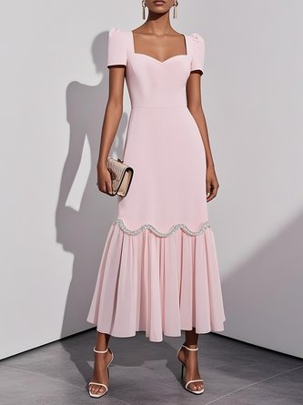 Matcha A-Line Sweetheart Neckline Floral Burnout Dress main image 0