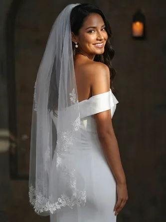 High end Water soluble Lace Patchwork Single layer Lace Trim 100cm 150cm Bridal Veil