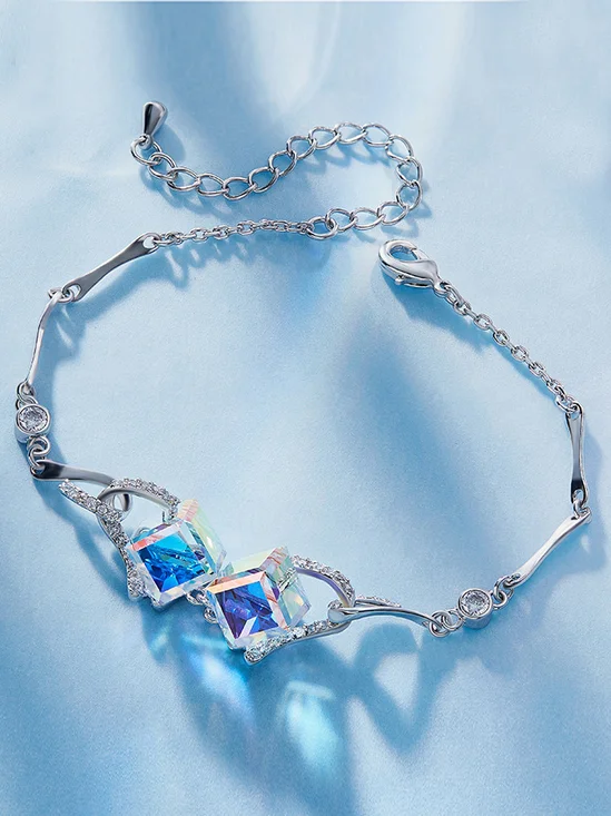 Sugar Cube Crystal Bracelet Women's Fashion Simple and Versatile Design Rubik's Cube Hand Jewelry