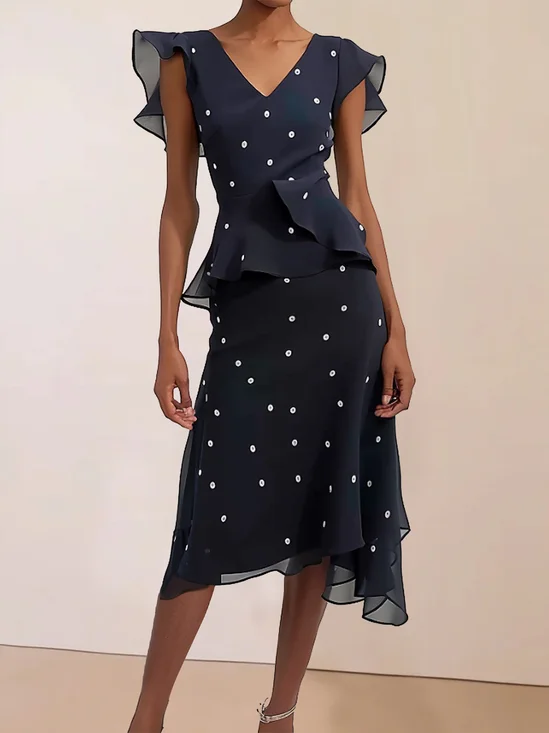 Polka Dots Regular Fit Urban Flouncing Dress