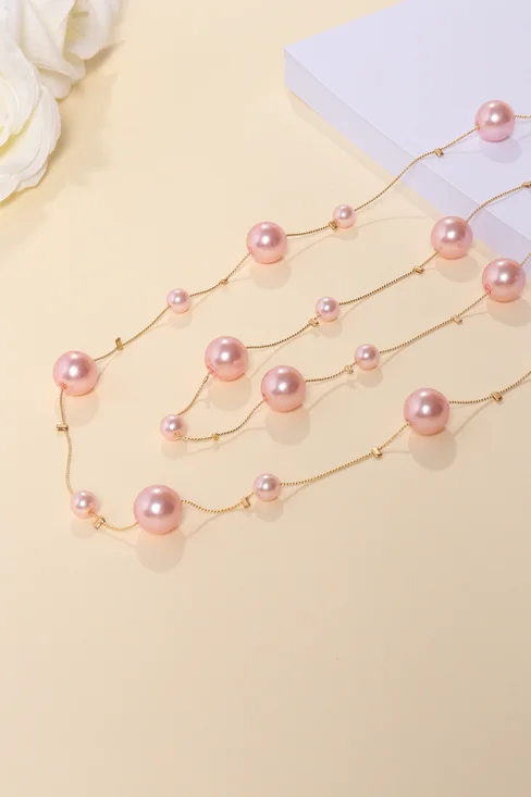 Pearl buckle necklace circle simple jewelry