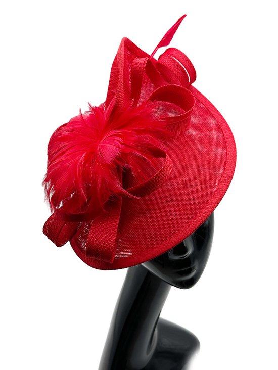 Elegant Irregular Linen Feather Dress Hat