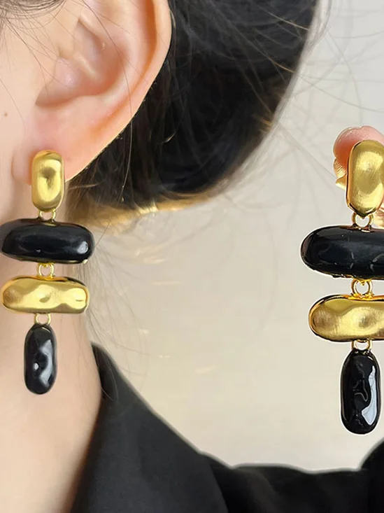 Elegant Golden Plain Dangle