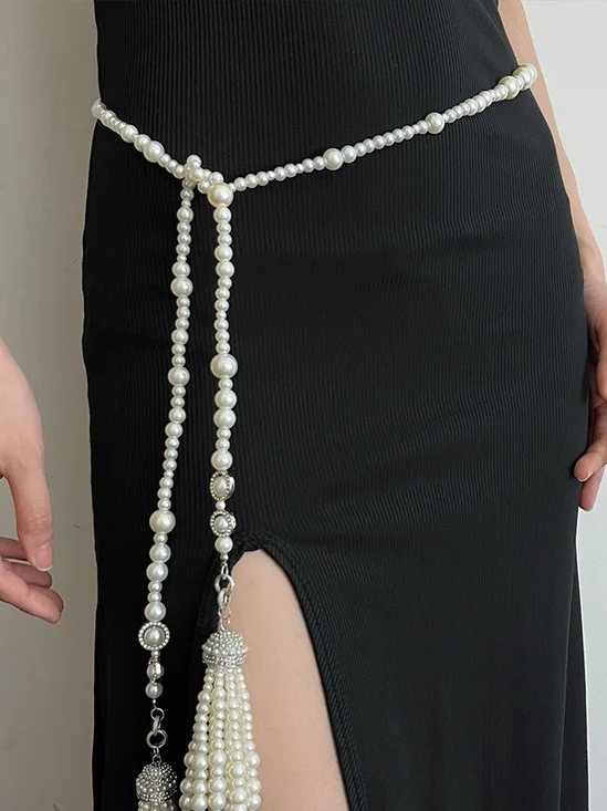 Elegant Plain Pearl Waist Chain